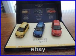 Coffret Renault Sport Clio Rs 2004 Clio V6 Phase 2 2003 Megane Rs 2004 Uh 1/43