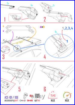 Compatible avec Renault Clio SPORT TOURER 2013-2020 Barres de Toit ACE-1 Rail