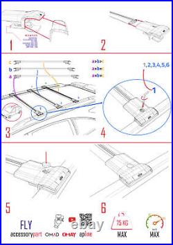 Compatible avec Renault Clio SPORT TOURER 2013-2020 Barres de Toit FLY Modèle