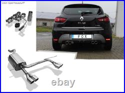 FOX Acier Inoxydable Duplex Échappement Sport Renault Clio 4 GT-Line 2x76mm Rond