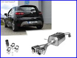 FOX Acier Inoxydable Échappement Sport Renault Clio 4 Gt-Ligne 2x76mm Rond Roulé