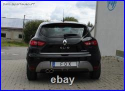FOX Acier Inoxydable Échappement Sport Renault Clio 4 Gt-Ligne 2x76mm Rond Roulé