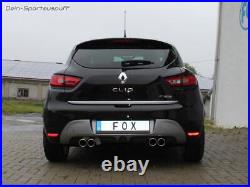 FOX Inox le Sport Échappement Duplex Renault Clio 4 Gt-Ligne Chaque 2x76mm Rond