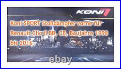 Koni Amortisseurs Sport Avant pour Renault Clio II BB, CB (1998-2016)