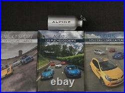 Lot Gourde + 3 LIVRES neufs ALPINE Dieppe + RENAULT SPORT Extra + CLIO RS Virage