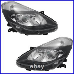 Pour Renault Clio 3 III BR CR 2009- Phare Noir Verre Clair Gauche + Droit