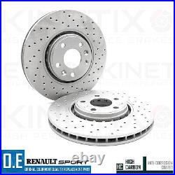 Pour Renault Clio 4 Sport Trophy RS200 RS220 Avant Perforé Disques Paire 320mm