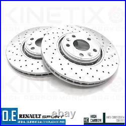 Pour Renault Clio 4 Sport Trophy RS200 RS220 Avant Perforé Disques Paire 320mm