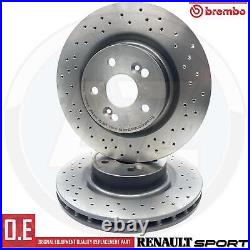 Pour Renault Clio Sport Rs 197 MK3 Avant Perforé Brembo Frein Disques & Patins