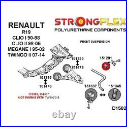 Silentblocs polyuréthane SPORT de barre stabilisatrice avant Renault Twingo II