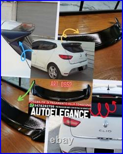Spoiler Adapté Pour Renault Clio 4 IV 2012-2019 Look Sport Noir Poli