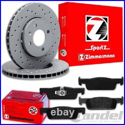 ZIMMERMANN Sport Disques 258mm + Revêtements Avant Convient pour Renault Clio 4