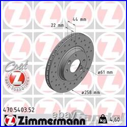 ZIMMERMANN Sport Disques 258mm + Revêtements Avant Convient pour Renault Clio 4