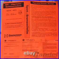 ZIMMERMANN Sport Disques 258mm + Revêtements Avant Convient pour Renault Clio 4